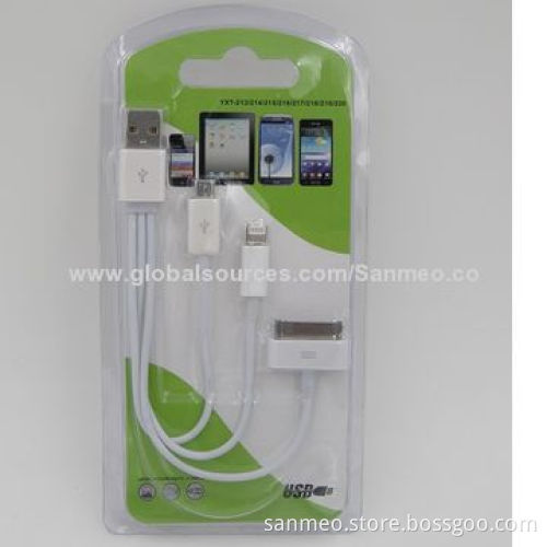 Portable USB charger cable, data sync for iPhone/iPad/iPod/micro USB, for digital devices/1A OutputNew